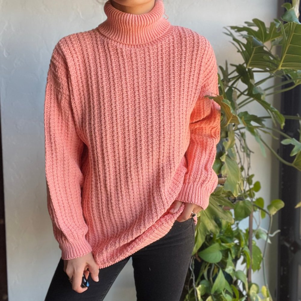 Vintage | Cherokee Pink Turtleneck Sweater - Picture 4 of 7